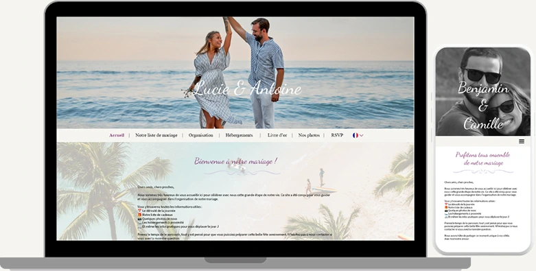 Inspiration pour votre site de mariage